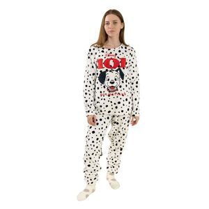 101 Dalmatians Womens/Ladies Pongo Long Pyjama Set / White/Black